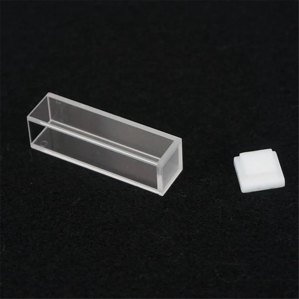 Vetreria da laboratorio Cuvetta in quarzo da 3,5 ml con percorso da 10 mm, con coperchio, lucidatura a 4 facce