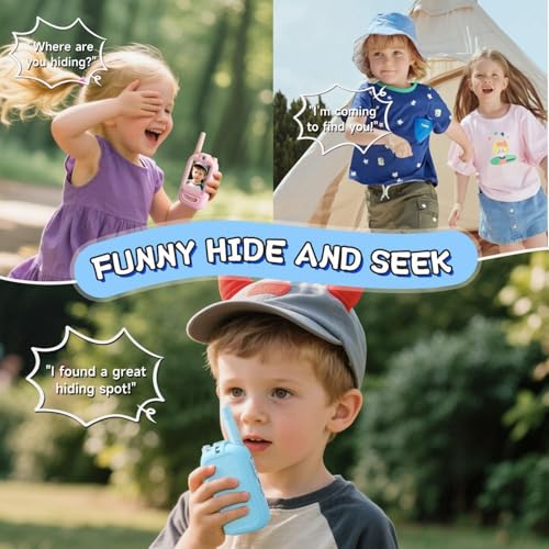 Image of Video Walkie Talkies for Kids, Handheld 2 Pack Rechargeable Video Intercom Kids Walkies Talkies, Indoor Outdoor Toys for Family Games, Outside, Camping, Hiking for Boys Girls Ages 3-12 (B /P co)