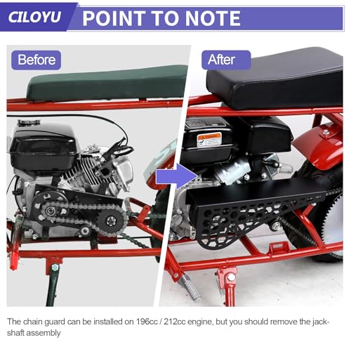 Image of Mini Bike Clutch Cover Chain Guard Replacement for Predator 212 224cc 196cc GX160 Engine Coleman CT200U CT200U-EX BT200X CT100U CC100X Baja MB200 Doodlebug DB30 Motovox Mbx10 Mbx11 Parts
