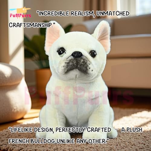 PuffPurrs Lebensechtes Französische Bulldogge-Plüschtier, Realistischer Französische Bulldogge Teddy-Stofftier, Niedliches Haustierliebhaber-Spielzeug-Geschenk, 9 Zoll