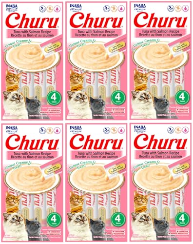 Kit 06 Churu Petisco Para Gatos Vários Sabores Escolher Inaba - 24 Tubetes (Kit 6 unid. (24 Tubetes)