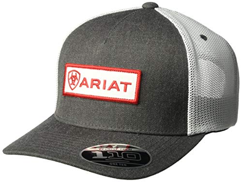 ARIAT Men's 5-Panel Center Name Patch Flex 110, Gray, One Size