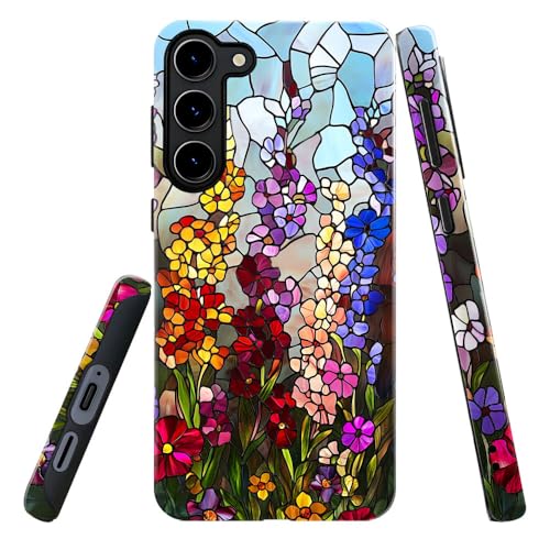 DAIZAG Case for Samsung Galaxy S23,Military-Grade Protection Cover,Flower Wild Floral Aesthetic（Glossy）