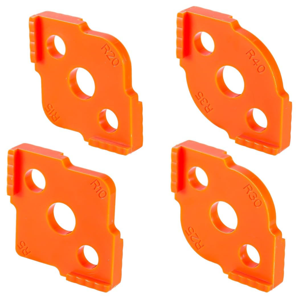 Set di 4 stencil per fresa angolare, in ABS duro per angoli arrotondati, fresatura CNC per la lavorazione del legno, per bordi e angoli puliti, R5 R10 R15 R20 R25 R30 R35 R40