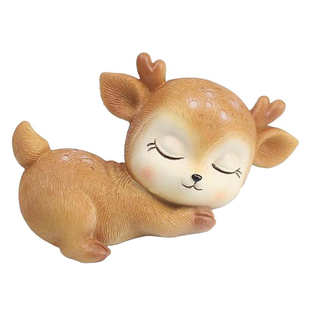 The Pot Dealer Miniature Deer Model Statue Sculpture Fairy Garden Decor Toy - Multicolour (Vibrant) Deer Figurine - 7cm-image-31