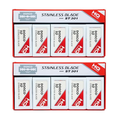 Dorco Double Edge Razor Blades ST301 Platinum Stainless - 200 Blades (2 Boxes)