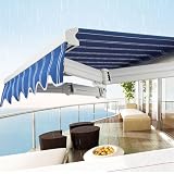 Patio Retractable Awning, Outdoor Sun Shade with Manual Crank Handle, Patio Awning Sunshade Shelter, Manual Retractable Outdoor Awning(9.8x8.2FT)