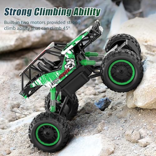 Image of DOUBLE E 1:14 Scale Large Remote Control Car Monster Trucks with Head Lights, 4WD Off-Road All Terrain RC Car, Rechargeable Vehicle for Outdoor Play and Xmas Gifts