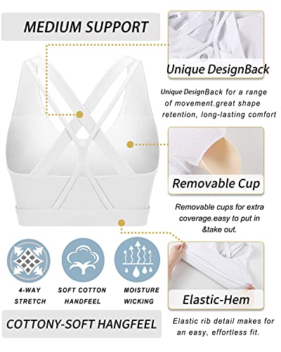 Image of RUNNING GIRL Sports Bras for Women,Seamless Strappy Sports Bra High Support Crisscross Back with Removable Pads