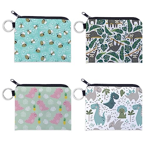 Monedero de 4 Uds., Monedero Bonito de Dibujos Animados, Monedero de Animales con diseño de Cremall