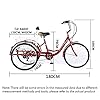 MUCSAH Bikes,Three Wheel Bike, Adult Tricycle 7 Speed Comfort Bicycles Bike 24In Three Wheel Cruiser Bike with Shoppibasket for Recreation Shoppipicnics Exercise Men's Wome #1