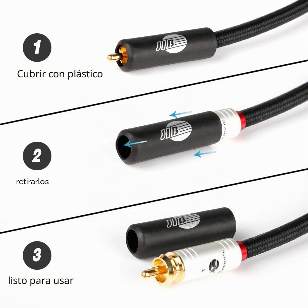 BOAACOUSTIC JIB Qualité Audiophile Cable Coaxial para Subwoofer, 1 RCA Cinch Macho a 1 RCA Cinch Macho, Cable de Audio adecuado para el hogar, teatro, TV, subwoofer, sistemas Hi-Fi 3m