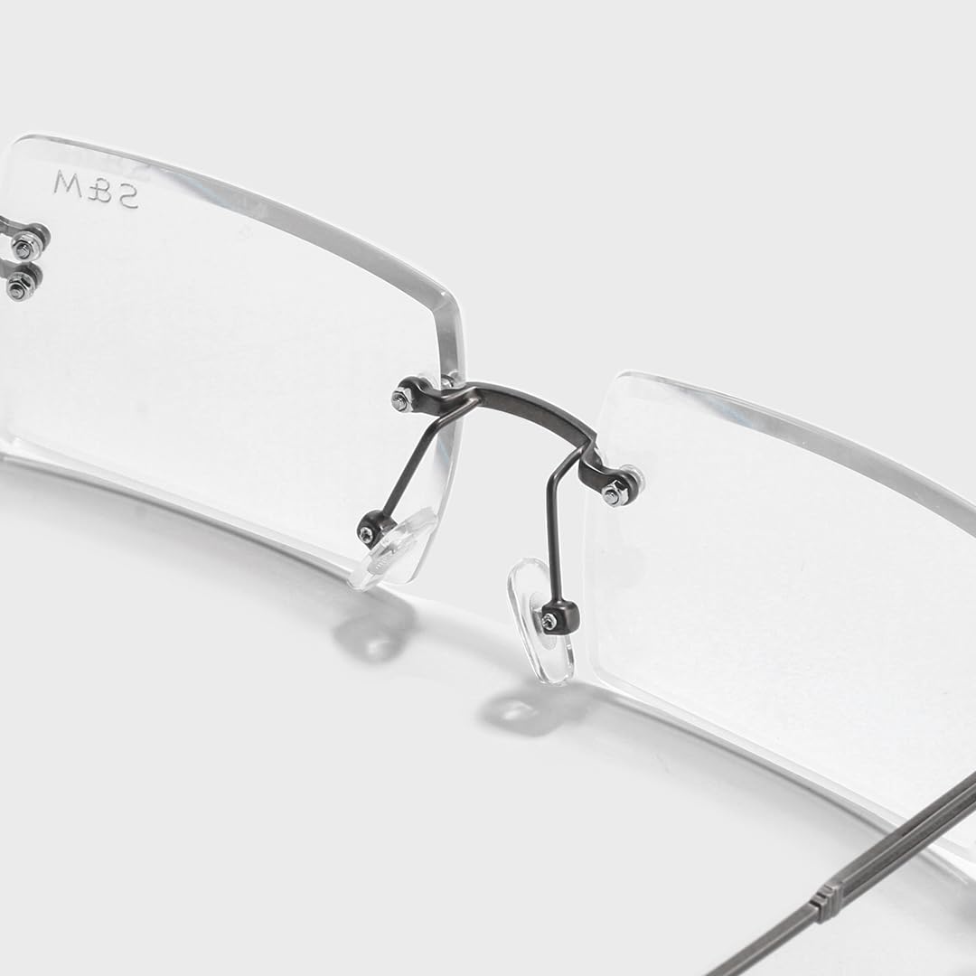 SAM AND MARSHALL HARPER Eyeglass I Light Weight Frames I Rectangle Shape I Sheet Metal Frames I Prescription Friendly I Men & Women - Image 3 thumbnail