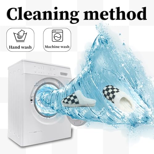 Image of Yueerlu House Slippers for Women Men, Fuzzy Checkered Mens Womens Slippers Warm Memory Foam House Shoes Indoor Outdoor with Faux Fur Lining