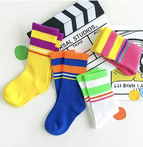 Hikari Baby 目立つ 蛍光カラー ラインキッズソックス 靴下 派手 ハデ はで 子ども 子供 男女兼用 ユニセックス ボーイズ 男の子 ガールズ 女の子 ショートソックス クルーソックス ピンクx黄色ボーダー S 1 3歳 12 15cm 靴下 レッグ Amazon