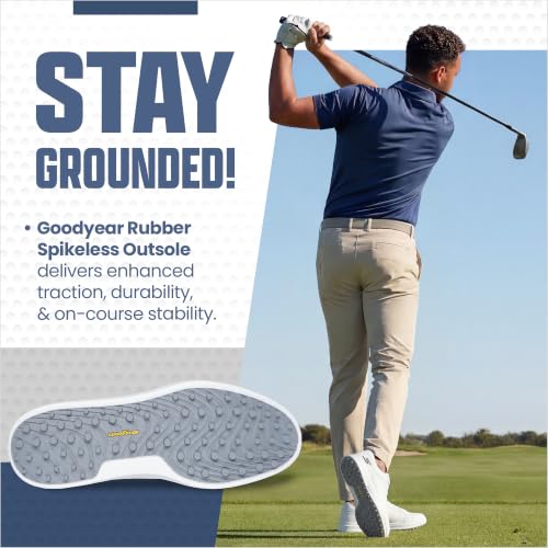 Image of Skechers Men's Drive 6 Arch Fit Golf Shoe | Golf, Waterproof, Relaxed Fit, Arch Fit, Goodyear Rubber Outsole; Leather