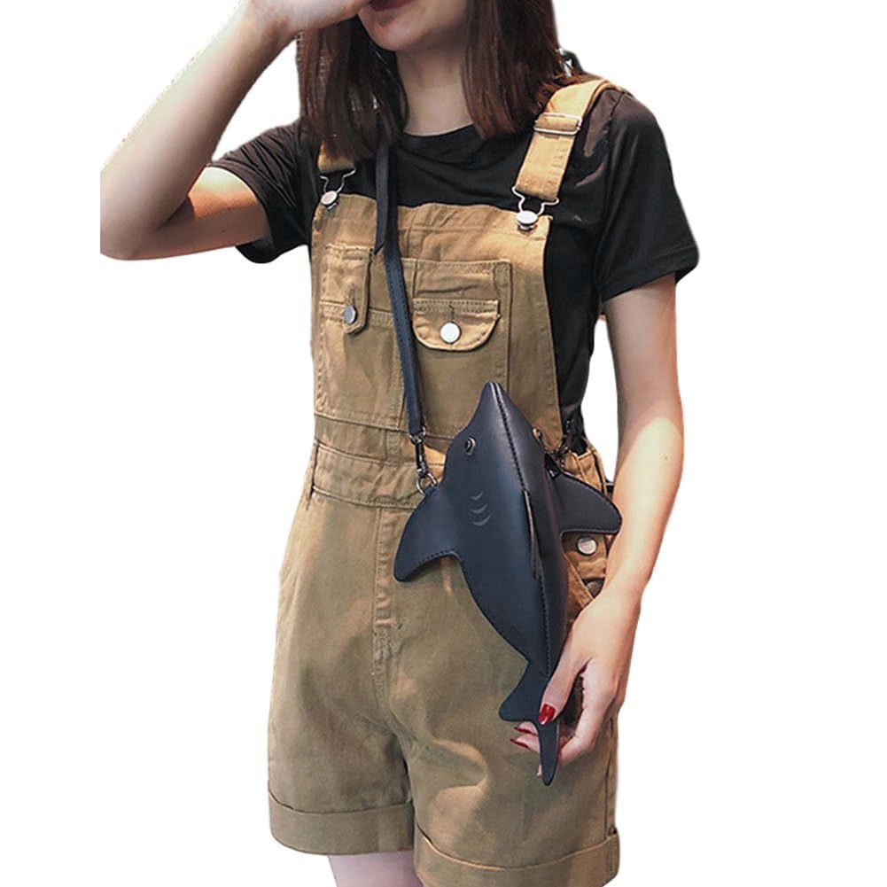 Sanfly Shark Shape Shoulder Bag Cartoon Chain 3d Animal Shape Mobile Phone Crossbody Purse Pu Leather Messenger Bag for Women Girls