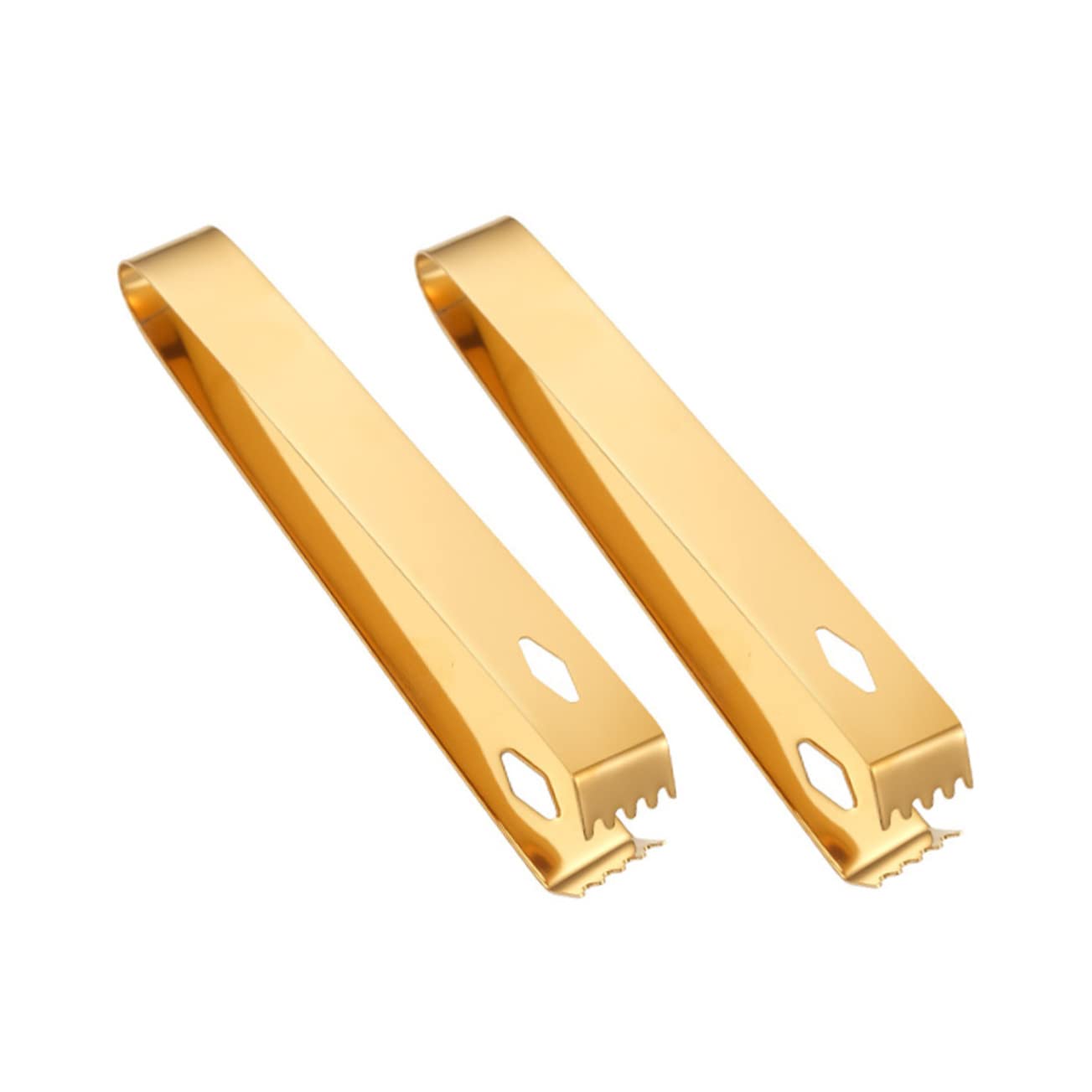 HOLIDYOYO Ice Cube Clamp Restaurant Use 2pcs Stainless Steel Tongs Heat-resistant and Easy to Handle