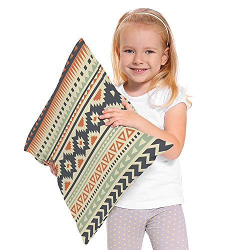 Moslion Aztec Throw Pillow Cover Bohemian Aztec Stripes Pattern Cotton Linen Decorative Pillow Case 18 X 18 Inch Standard Square Cushion Cover For Sofa Bedroom Men Women Multicolor #TOP1
