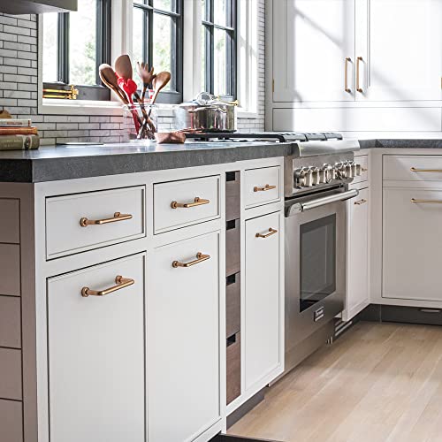 Goo-Ki 6 Pack Brushed Champagne Bronze Modern Cabinet Pulls 3.78 Inches(96Mm) Center To Center #TOP5