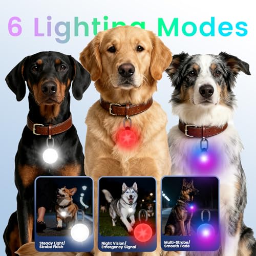 2-in-1 GPS Tracker Dog Light | Smart Tracking Pet LED Light for iOS Only | IP68 Waterproof | 6 Modes Dog Collar Light for Night Walking, Camping | Works with Apple Find My, No Subscription - Thumbnail 4
