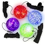 ArtCreativity Light Up Orbit Wrist Balls, Set of 4, Light up Balls with Flashing Lights and Elastic String, Orbit Ball Toy Glow in the Dark, Glow Toys Easter Party Favors for Kids Ages 3+