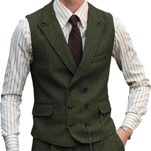 Men's Suede Leather Vest, Lightweight Business Waistcoat, Vintage Slim Fit for Business & Banquet3