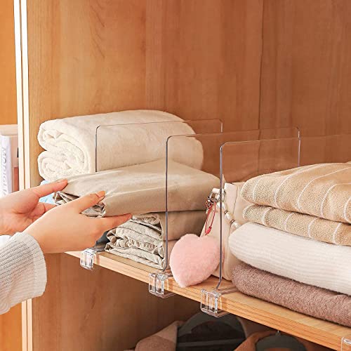 GOCUODE 4 Stücke Acryl Kleiderschrank Regaltrenner,Multifunktional Regalteiler Schrank,Trennwand Regal Organizer für Kleiderschränke,Schränke,Bücherregale (4 Stücke)