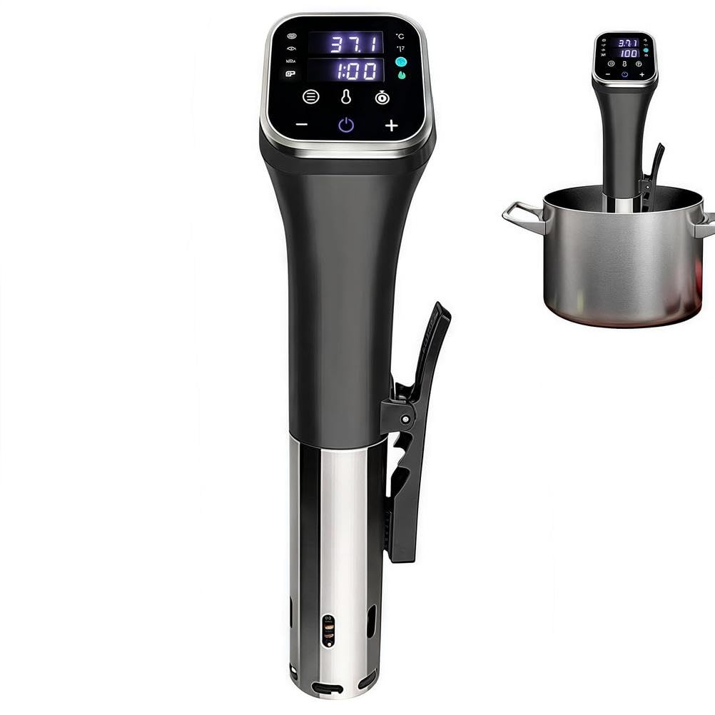 Cuiseur sous Vide 1000W, Cuisson sous Vide à Thermoplongeur, TempéRature PréCise et Minuterie, Chauffage Rapide, Rangement Facile, pour Cuisine Domestique