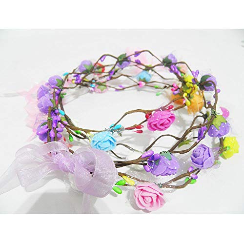 Tiara Flor Kit Com 4 Festa Carnaval Enfeite de Cabelo Noiva