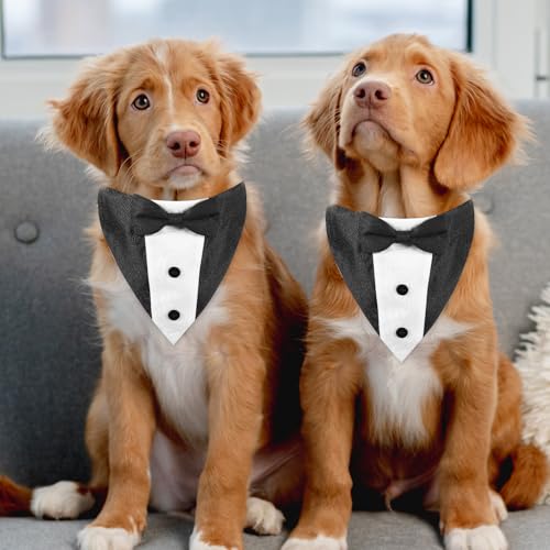 Hund Smoking Bandana Halsband Hochzeit Fliege für Hunde Fliege Verstellbar für Krawatte Haustiere Formelle Halsketten Hund Welpe Kätzchen Hochzeit Geburtstag Schwarz Weiss