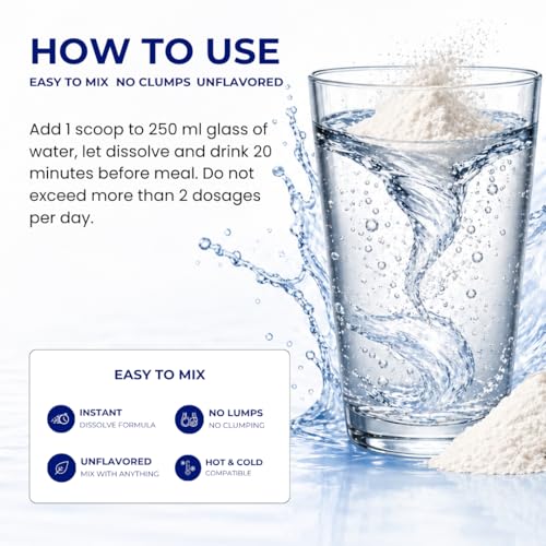 Image of Collagen Peptide Type I, II, III & X for Skin Elasticity, Hair, Nails & Joint Support with Glucosamine & Vitamin C | 10g Collagen Per Serving | Unflavored Hydrolyzed Collagen Powder | 365g