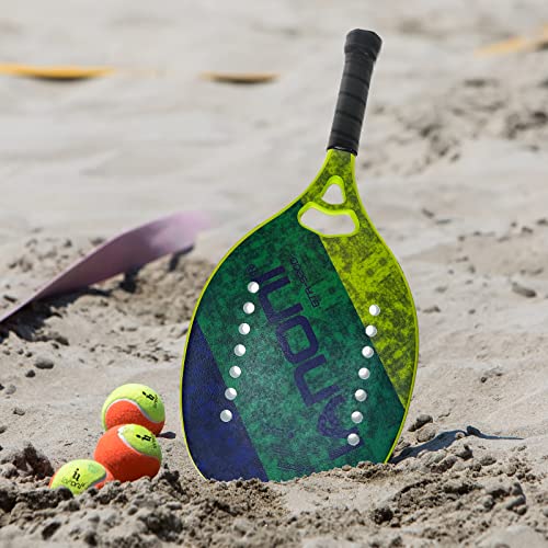 Beach Tennis Paddle Carbon Fiber With Eva Memory Foam Core Beach Tennis Racket Set(Yellow) #TOP6