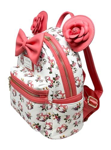 Loungefly Disney Minnie Mouse Roses Allover Print Womens Double Strap Shoulder Bag Purse2