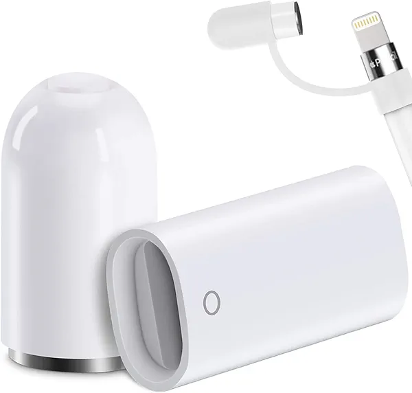Magnetic Replacement Cap and Charger Adapter for Apple Pencil 1st Generation (with Silicone Protective Cap Holder) For Tablet