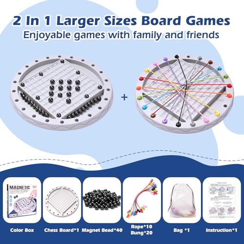 Juego de mesa 2 en 1 con ajedrez magnético y rompecuerdas miniatura 2