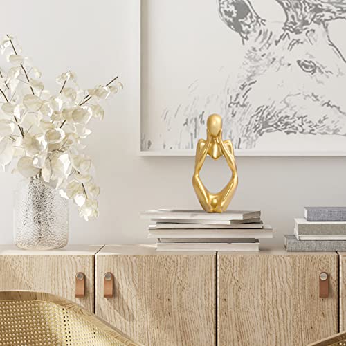 Innolites Resin Statue Thinker Style Decoration Abstract Sculptures Collectible Figurines For Home Decor Modern Office Shelf Desktop (Gold-Focus) #TOP3
