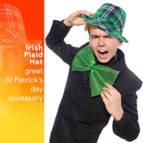 Skeleteen Irish Plaid Green Fedora - St. Patrick's Day Costume Accessories Leprechaun Hat For Men Women And Kids #TOP1