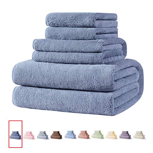 Xinrjojo Fade-Resistant Microfiber Super Soft Plush Highly-Absorbent Microfiber Quick-Dry Towel Sets, 4 Pieces