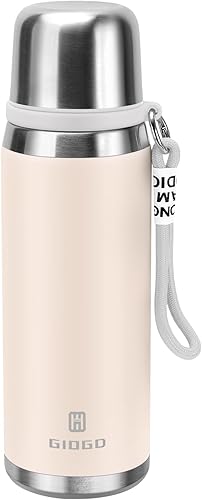Miniatura 8 de Botellas térmicas de acero inoxidable con taza de 23.7 fl oz23.6 oz botella aislada al vacío para café caliente y frío, botella térmica de agua con