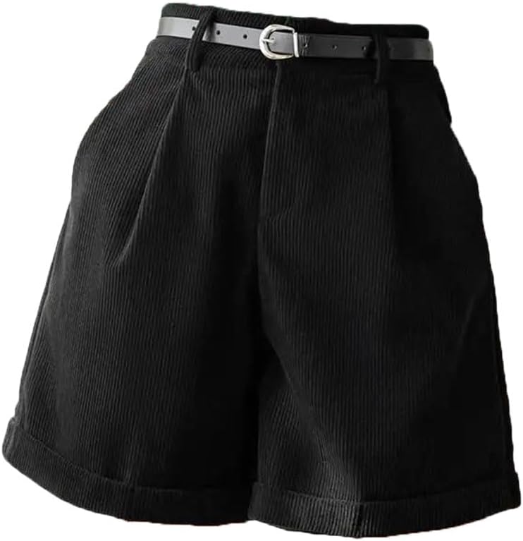 Women's Autumn High Waist Straight Wide Leg Shorts Vintage Casual Party Prom Versatile Short Pants