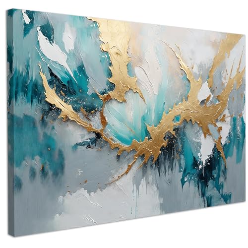 CHDITB Blaue und Goldene Abstrakt Wandbilder,Gemälde Bilder Druck auf Leinwand,Abstrakte Geometrische Wohnzimmer Deko,Abstrakte Gerahmte Leinwand Wandkunst,Blau Wanddeko Schlafzimmer Büro(59x39cm) CHDITB Blaue und Goldene Abstrakt Wandbilder,Gemälde Bilder Druck auf Leinwand,Abstrakte Geometrische Wohnzimmer Deko,Abstrakte Gerahmte Leinwand Wandkunst,Blau Wanddeko Schlafzimmer Büro(59x39cm)