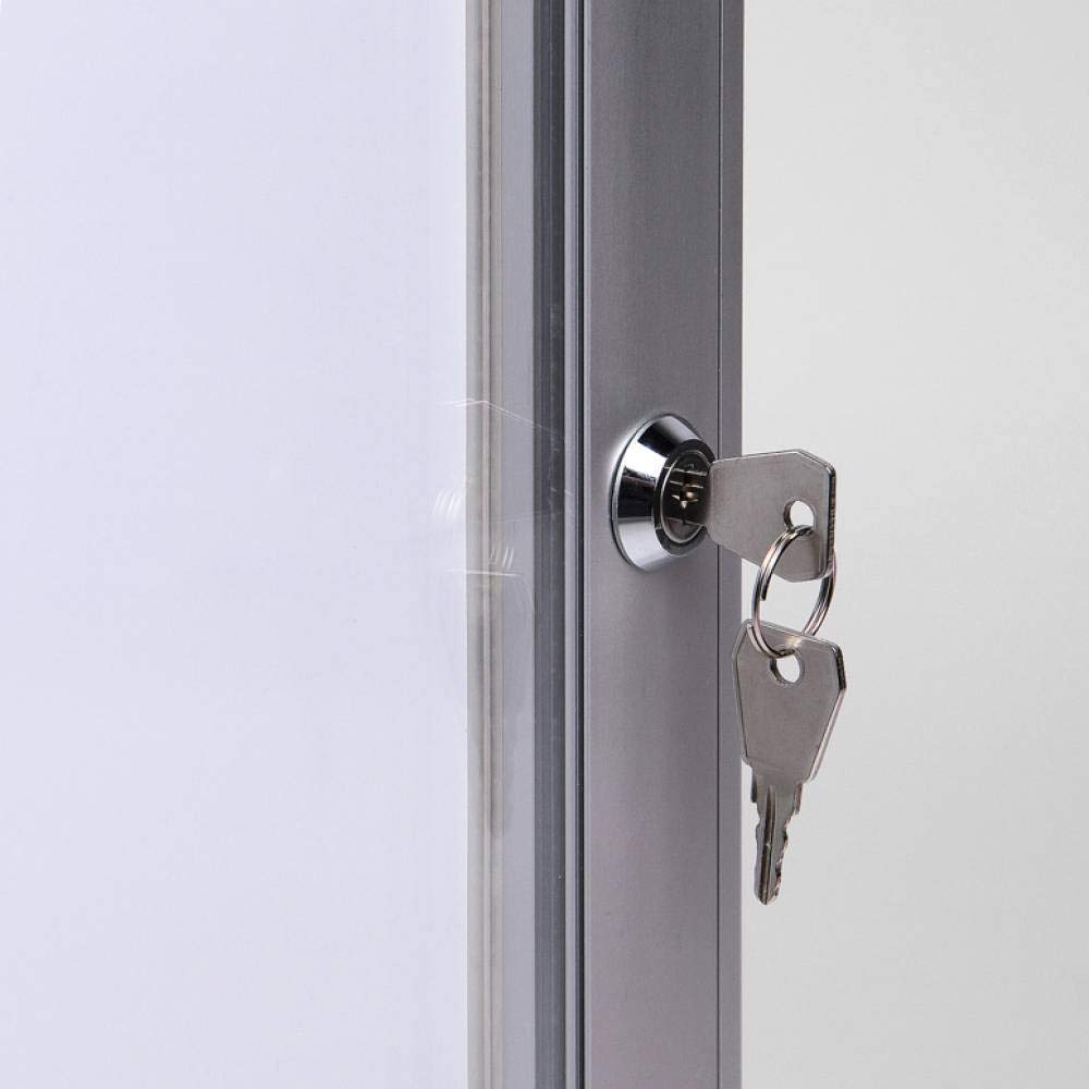Tablero de anuncios de borrado en seco con cerradura (estándar, 12 x A4)