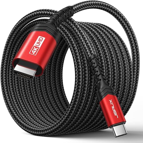 JSAUX USB C-HDMIケーブル3M (4K@60Hz) USB 3.1 Type C-HDMI 2.0コード HDR HDCP 2.2 iPhone 16 Pro Max/15 Pro Max、Galaxy S24 S23 S22、iPad Pr