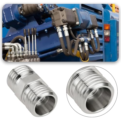 Image of SING F LTD 1Pc M14x1.5 Hydraulic Adapter Fitting Hose Pipe Thread Connector Suitable For Various Hydraulic Systems And Small Excavators Sliver