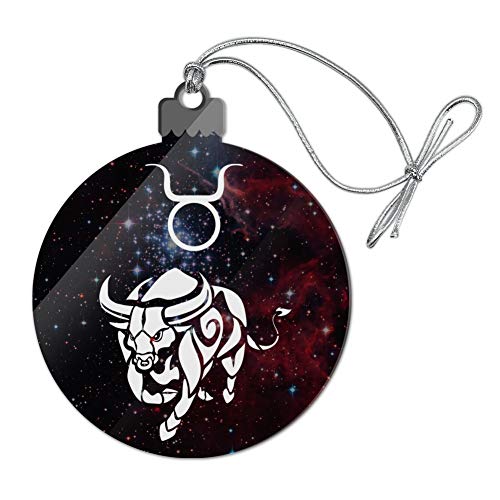 Taurus Bull Zodiac Sign Horoscope in Space Acrylic Christmas Tree Holiday