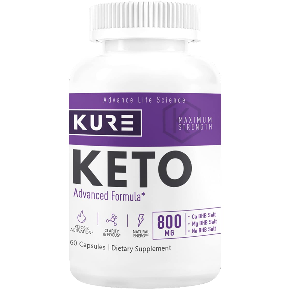 Kure Keto - Maximum Strength - Keto Advanced Formula - 60 Capsules - 30 Day Supply