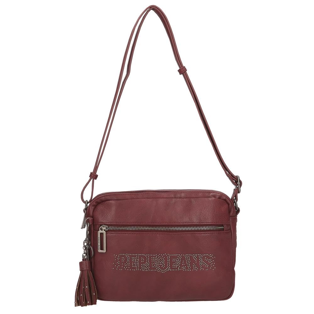 Pepe Jeans Bera - Zaino casual da donna, borsa realizzata in PU e poliestere. Spalline larghe e regolabili che si adattano, tasca frontale. Di Joumma Bags, bordeaux, Talla única