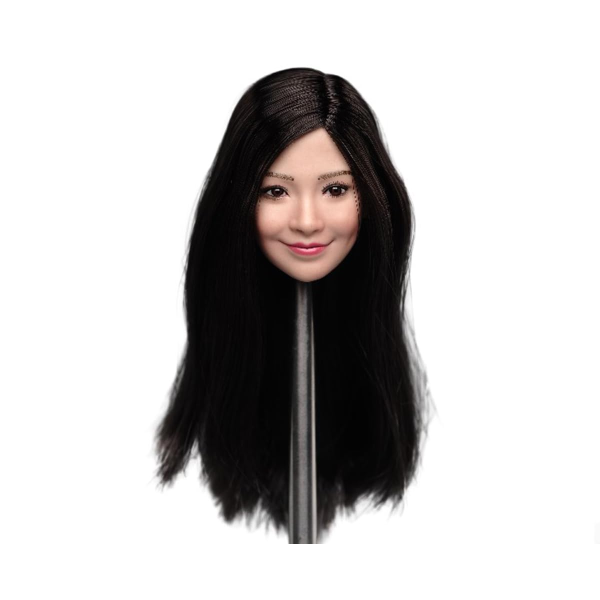 Tête figurine 1/6 femme brune souriante pour poupée militaire 30cm