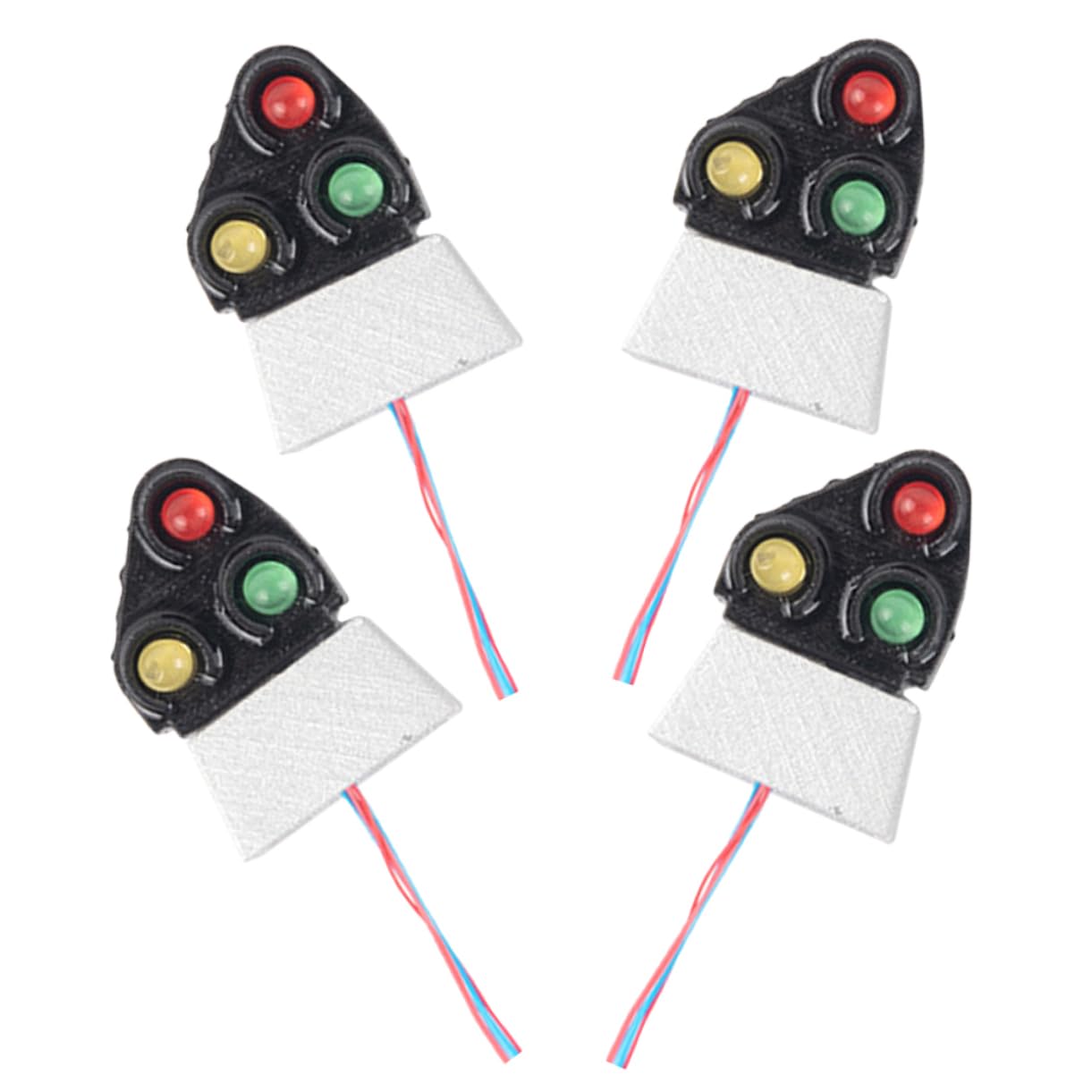 ARTIBETTER 4pcs Mini Railroad Signal Lights for Model Train Sets Realistic Miniature Decor Elements for DIY Table Layout